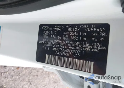 2017 Hyundai Accent Se from USA, damaged, VIN KMHCT5AE0HU350711